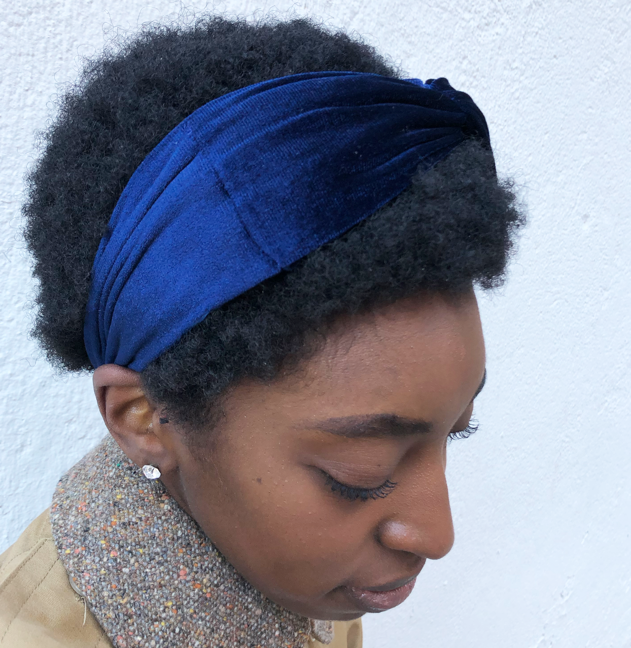 Navy Velvet Headband